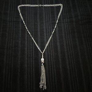 Vintage Silver-Tone Tassel Necklace